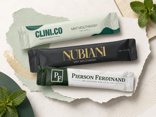 Custom mouthwash packets for business like dental clinics, restaurants, and offices